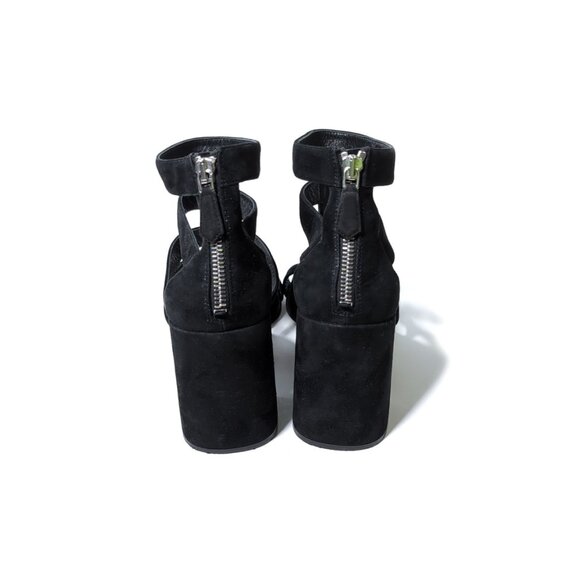 PRADA Shoes 39.5 | 9 US Womens Caged Block Heels Black Suede 85mm - Picture 4 of 8